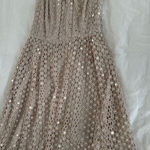 Nanette Lepore Size 0 Beige Sequin Dress